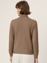 Load image into Gallery viewer, Premium Cashmere Blend Hand-Finished Seamless Mock Neck Ribbed Sweater RHEA
