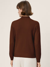 Load image into Gallery viewer, Premium Cashmere Blend Hand-Finished Seamless Mock Neck Ribbed Sweater RHEA

