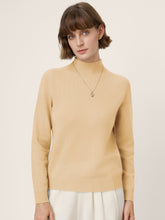 Load image into Gallery viewer, Premium Cashmere Blend Hand-Finished Seamless Mock Neck Ribbed Sweater RHEA
