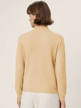 Load image into Gallery viewer, Premium Cashmere Blend Hand-Finished Seamless Mock Neck Ribbed Sweater RHEA
