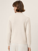 Load image into Gallery viewer, Premium Cashmere Blend Hand-Finished Seamless Mock Neck Ribbed Sweater RHEA

