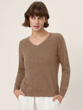 Load image into Gallery viewer, Premium Cashmere Blend Hand-Finished Seamless V-Neck Sweater SURI
