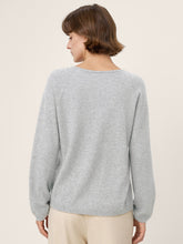 Load image into Gallery viewer, Mongolian Cashmere &amp; Mulberry Silk Seamless Ribbed Trim V-Neck Sweater TESSA
