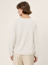 Load image into Gallery viewer, Mongolian Cashmere &amp; Mulberry Silk Seamless Ribbed Trim V-Neck Sweater TESSA
