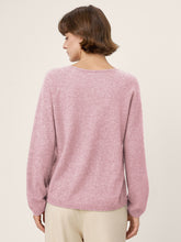 Load image into Gallery viewer, Mongolian Cashmere &amp; Mulberry Silk Seamless Ribbed Trim V-Neck Sweater TESSA
