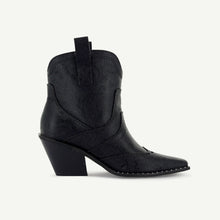 Load image into Gallery viewer, ISABEL: WESTERN BOOTIE - BLACK SNAKE
