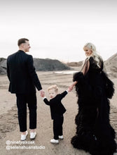 Load image into Gallery viewer, Tulle Ruffled Sleeves Fringe Multi-Color Custom Robe Dress for Theme Photo Shoot
