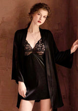 Load image into Gallery viewer, Luxurious Lace Satin Bridal Lingerie Set with Nightgown &amp; Robe - 7 Colors Next Day Shipping
