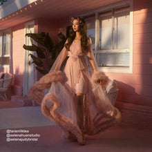 Load image into Gallery viewer, 2-Layer Thick Feather Tulle Robe Set – Luxury Photoshoot / Holiday Glam Gown (Multi-Color)
