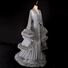 Load image into Gallery viewer, 2-Layer Thick Feather Tulle Robe Set – Luxury Photoshoot / Holiday Glam Gown (Multi-Color)
