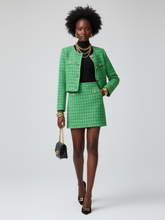 Load image into Gallery viewer, Emerald Green Tweed-Style Short Jacket For Women, SoHo, BYMANYC New York.
