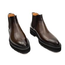 Load image into Gallery viewer, Espresso Leather Platform Chelsea
