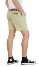 Load image into Gallery viewer, Everyday Stretch Shorts with a Comfortable Built-In Liner- Denim Style- Khaki
