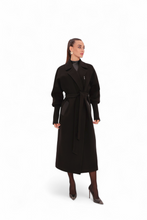 Load image into Gallery viewer, Miru Cashmere Wool Blend Overcoat in Black
