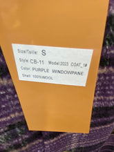 Load image into Gallery viewer, Veno Giovanni CB-11 Purple Windowpane Double breasted 100% Wool Overcoat/Topcoat
