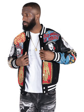 Load image into Gallery viewer, F1005 Love Scars Varsity Jacket - Black
