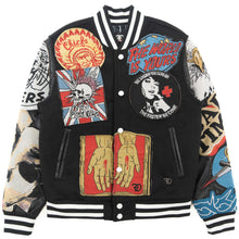 Load image into Gallery viewer, F1005 Love Scars Varsity Jacket - Black
