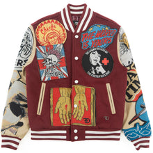 Load image into Gallery viewer, F1005 Love Scars Varsity Jacket - Burgundy

