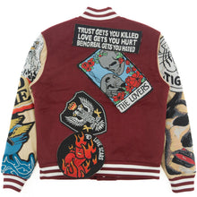 Load image into Gallery viewer, F1005 Love Scars Varsity Jacket - Burgundy
