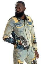Load image into Gallery viewer, F1044 Cashay Tapestry Denim Jacket - Dirt
