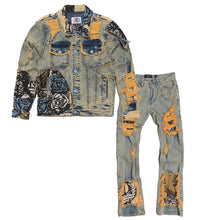Load image into Gallery viewer, F1044 Cashay Tapestry Denim Jacket - Dirt
