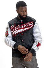 Load image into Gallery viewer, F1047 Earners League Satin Varsity Jacket - Black

