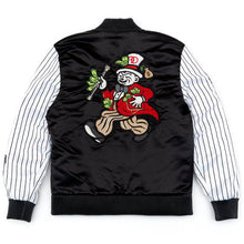 Load image into Gallery viewer, F1047 Earners League Satin Varsity Jacket - Black
