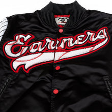 Load image into Gallery viewer, F1047 Earners League Satin Varsity Jacket - Black
