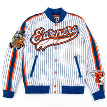 Load image into Gallery viewer, F1047 Earners League Satin Varsity Jacket - White

