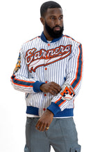 Load image into Gallery viewer, F1047 Earners League Satin Varsity Jacket - White

