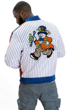 Load image into Gallery viewer, F1047 Earners League Satin Varsity Jacket - White
