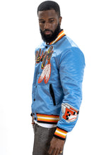 Load image into Gallery viewer, F1057 Chiefs Satin Varsity Jacket - Blue
