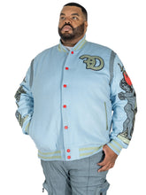 Load image into Gallery viewer, F1071 CASA De Wool Varsity Jacket - Blue
