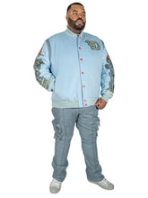 Load image into Gallery viewer, F1071 CASA De Wool Varsity Jacket - Blue
