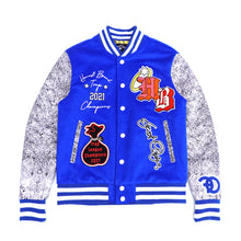 Load image into Gallery viewer, F1080 Honest Bread Wool Varsity Jacket - Royal
