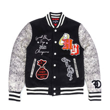Load image into Gallery viewer, F1080 Honest Bread Wool Varsity Jacket - Black
