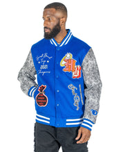 Load image into Gallery viewer, F1080 Honest Bread Wool Varsity Jacket - Royal
