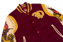 Load image into Gallery viewer, F1071 CASA De Wool Varsity Jacket - Burgundy
