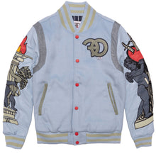 Load image into Gallery viewer, F1071 CASA De Wool Varsity Jacket - Blue
