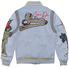 Load image into Gallery viewer, F1071 CASA De Wool Varsity Jacket - Blue
