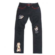 Load image into Gallery viewer, F1707 Frost Angel Denim Jeans - Black/Black

