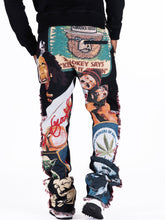 Load image into Gallery viewer, F1759 Frost Blow Tapestry Sweatpants - Black
