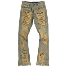 Load image into Gallery viewer, F1772 Basel Distressed Stacked Jeans - Antique Wash

