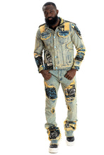 Load image into Gallery viewer, F1044 Cashay Tapestry Denim Jacket - Dirt
