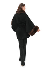 Load image into Gallery viewer, Genuine Polar Fox Fur Double Face Wool Poncho
