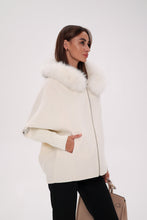 Load image into Gallery viewer, Saga®Furs Hooded Polar Fox Wool Alpaca Coat
