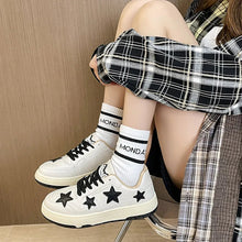 Load image into Gallery viewer, Contrast Star Round Toe Athletic Sneakers – Pastel Flat Shoes
