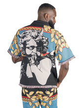 Load image into Gallery viewer, F530 The SAINT Tapestry Oversized Button-down Shirt - Black
