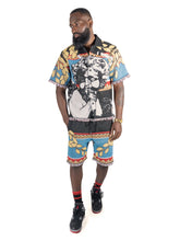 Load image into Gallery viewer, F530 The SAINT Tapestry Oversized Button-down Shirt - Black
