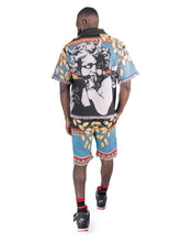 Load image into Gallery viewer, F530 The SAINT Tapestry Oversized Button-down Shirt - Black
